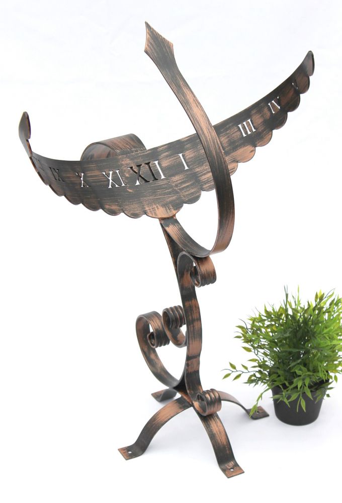 Wrought iron sundial Phoenix Weatherproof 65 cm garden clock metal Phoenix clock