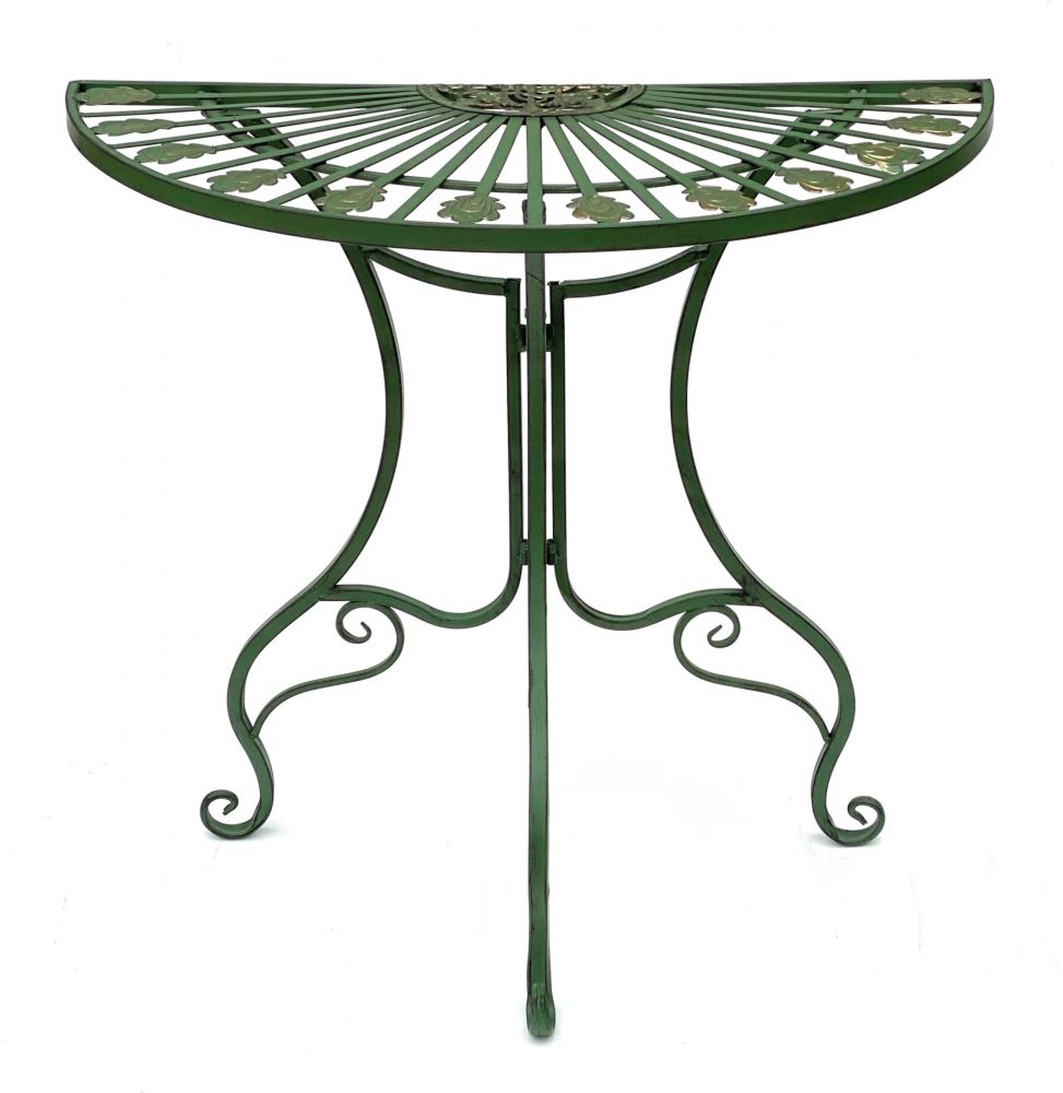 Table Half-round wall table 93995 Side table metal 80 cm Garden table Half-round table Wall console Console wall