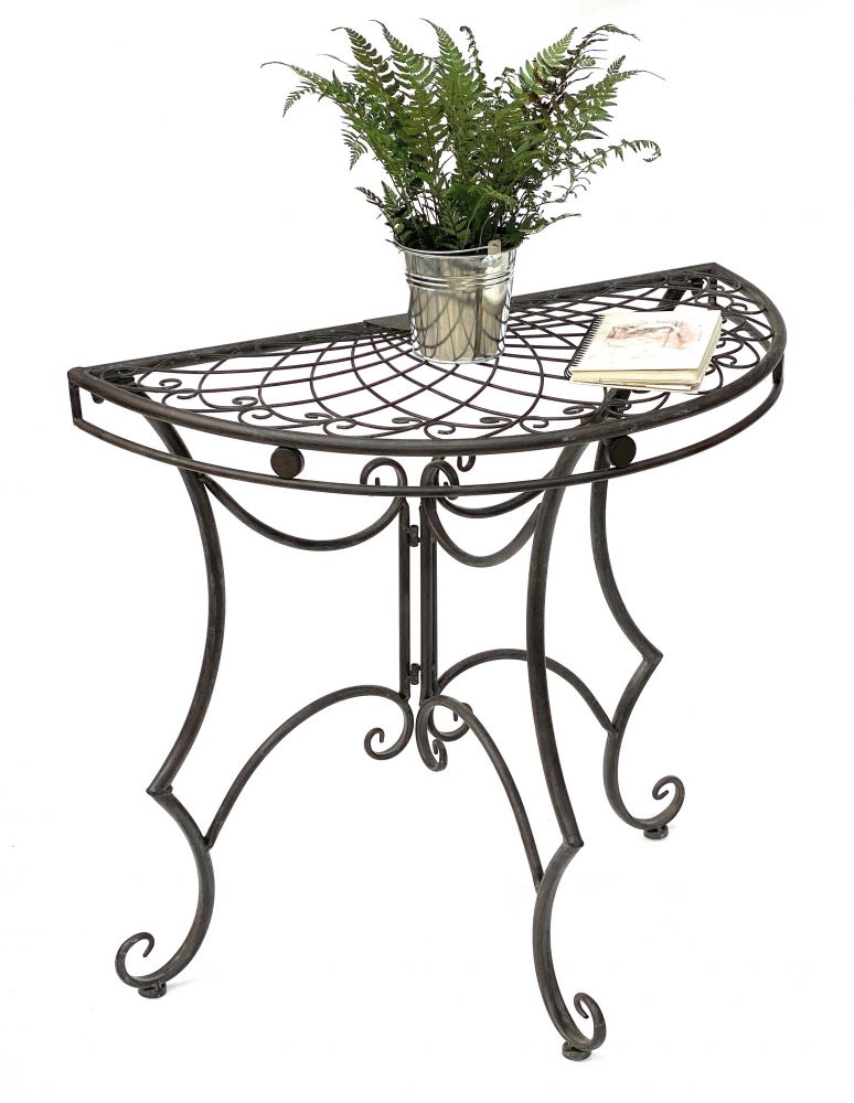 Tisch Halbrund Wandtisch 96000 Beistelltisch Metall 80 cm Gartentisch Halbtisch Halbrundtisch Wandkonsole Konsole Wand