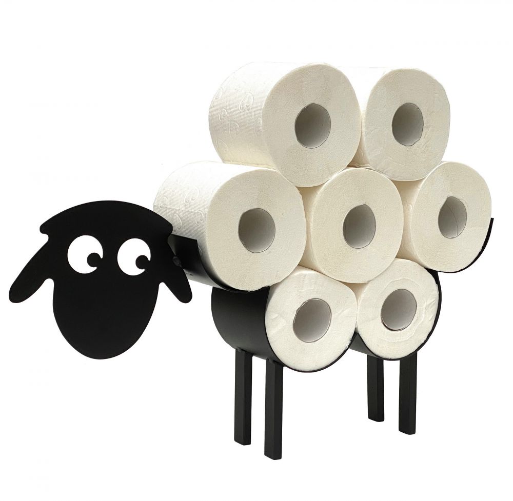 DanDiBo Toilet roll holder Black Metal Sheep 3.0 Toilet roll holder Toilet roll holder Free-standing Toilet paper holder Toilet roll holder