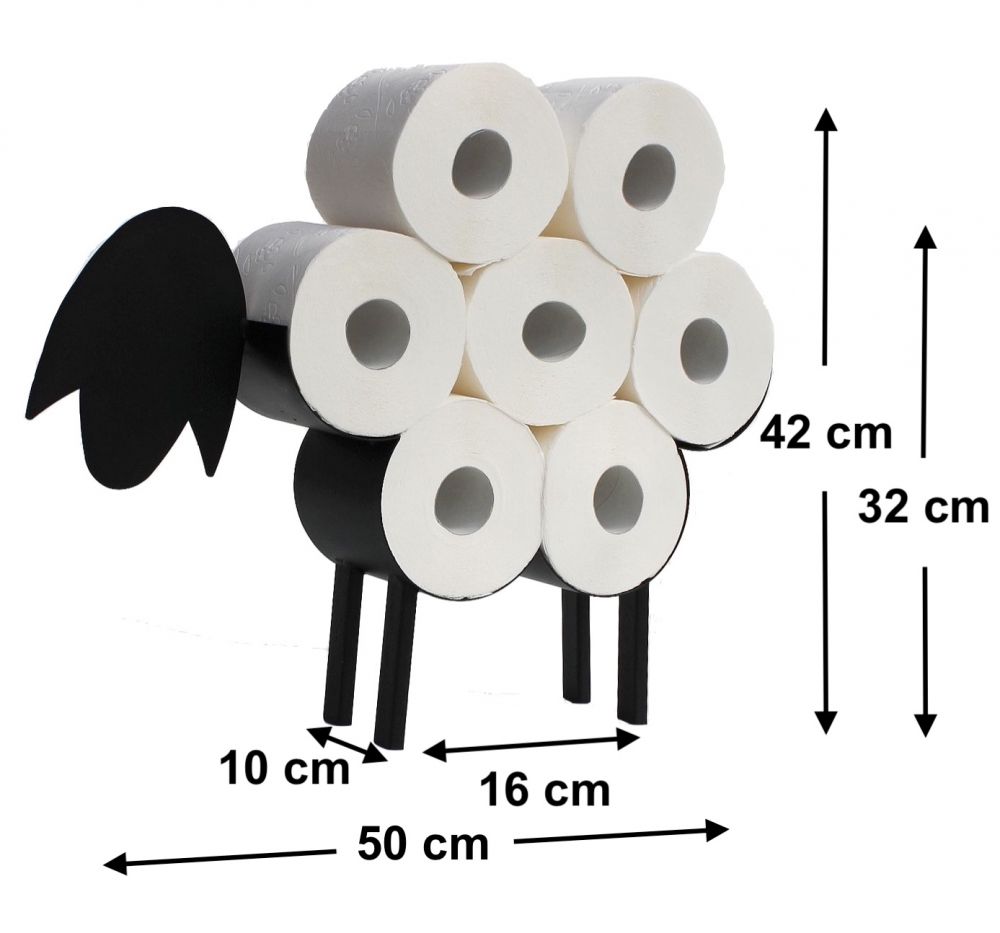 DanDiBo Toilet roll holder Black Metal Sheep Toilet roll holder Toilet roll holder Free-standing Toilet paper holder Toilet roll holder