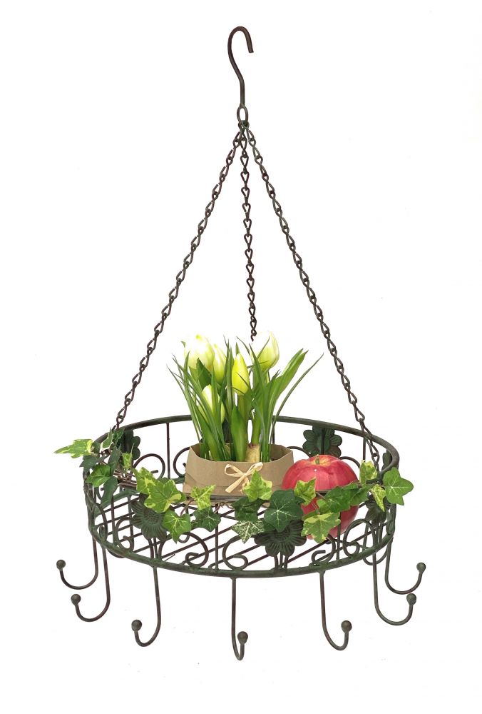 DanDiBo pot hanger 96006 Pan hanger D-39 cm Ceiling shelf Hanging shelf hanger Sausage crown