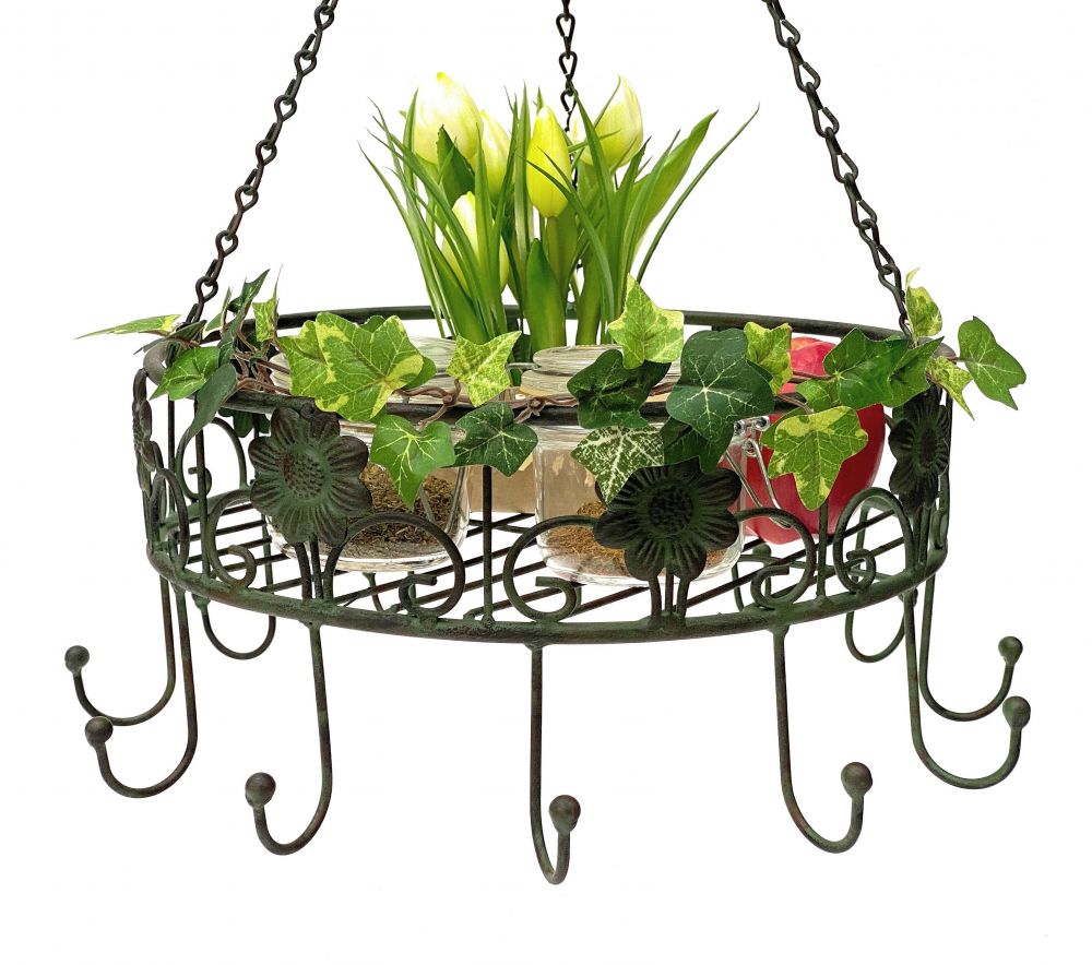 DanDiBo pot hanger 96006 Pan hanger D-39 cm Ceiling shelf Hanging shelf hanger Sausage crown