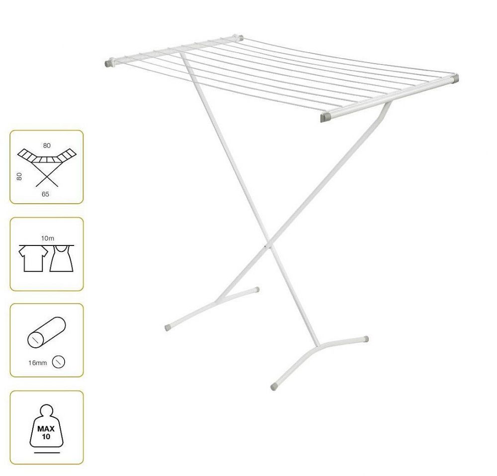 DanDiBo Wäscheständer Badewanne Standtrockner Weiß 93874 Faltbar Schmal Metall ohne Flügel ohne Rollen Platzsparend Zusammenklappbar