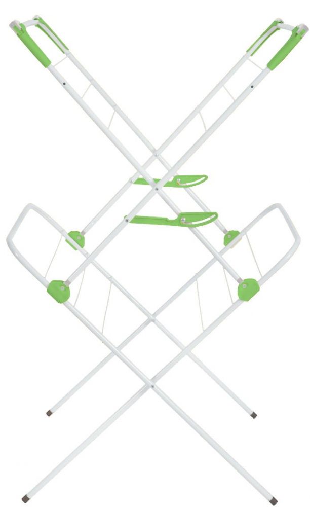 DanDiBo Clothes horse tower foldable 2 levels Stand dryer 93919 Clothes dryer Clothes tower Foldable Narrow Metal without castors Space-saving Foldable