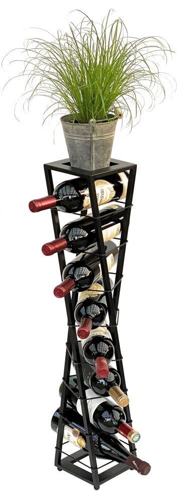 DanDiBo Design Wine Rack Metal Black Flower Column Esperanza 80 cm Bottle Rack Standing Bottle Rack Bottle Holder Flower Stand