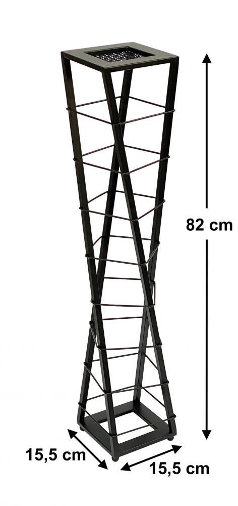 DanDiBo Design Wine Rack Metal Black Flower Column Esperanza 80 cm Bottle Rack Standing Bottle Rack Bottle Holder Flower Stand