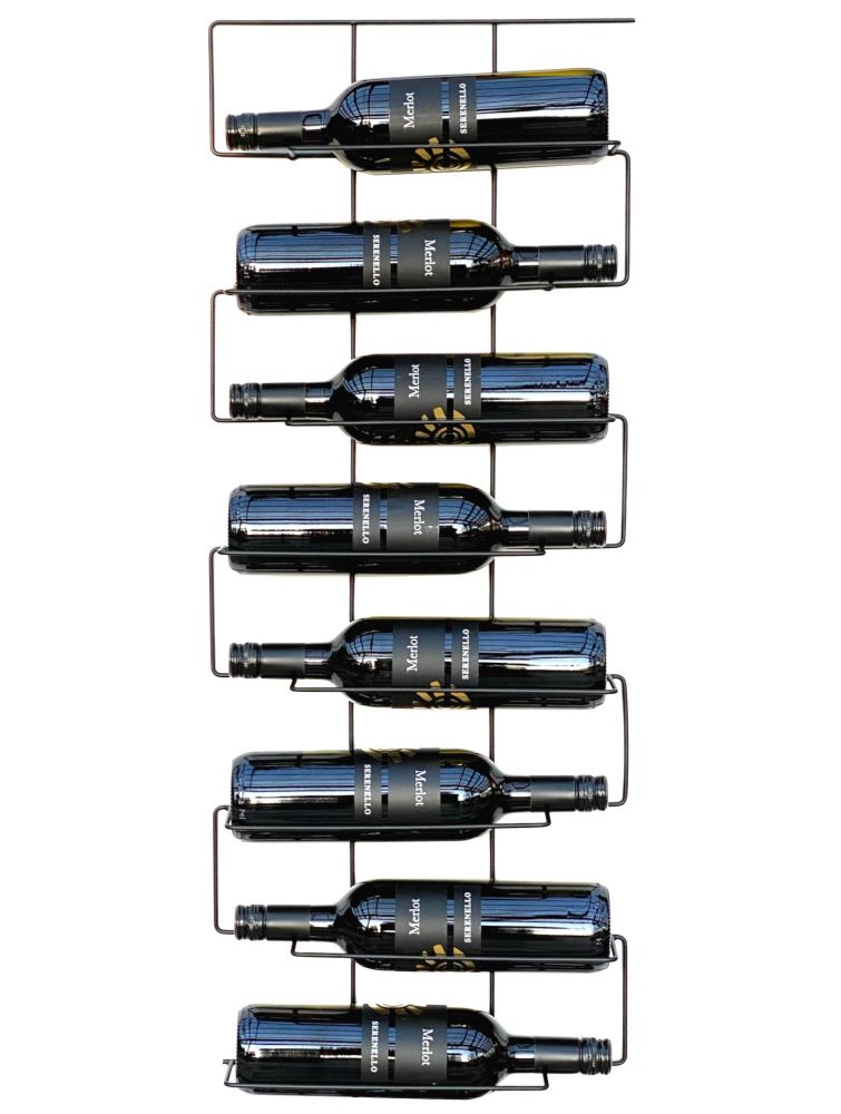 Weinregal Flaschenregal Metall Schwarz Schmal 96135 Wand Flaschenständer Flaschenhalter