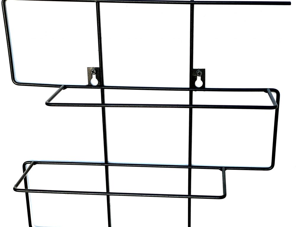 Weinregal Flaschenregal Metall Schwarz Schmal 96135 Wand Flaschenständer Flaschenhalter