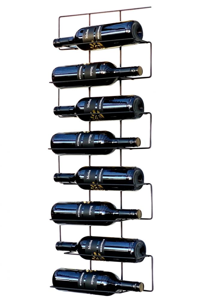 Weinregal Flaschenregal Metall Schwarz Schmal 96135 Wand Flaschenständer Flaschenhalter