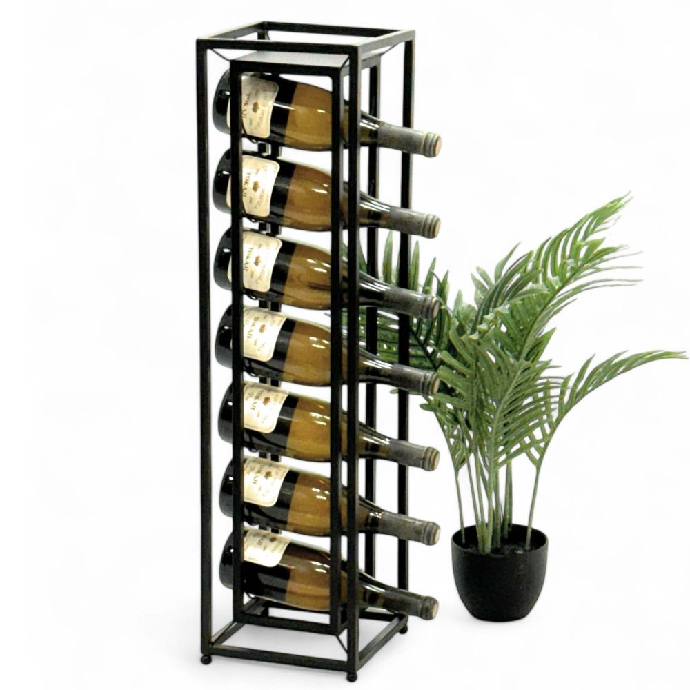 DanDiBo wine rack metal black standing diamond 80 cm 96621 bottle rack wine stand bottle holder narrow modern