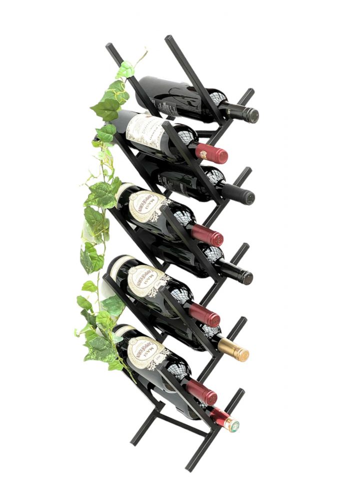 DanDiBo wine rack metal black wall expandable for 9 bottles Acord bottle rack 96277 bottle rack wine bottle holder bottle holder
