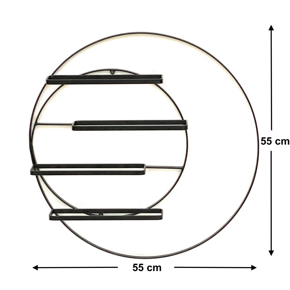 DanDiBo Wine rack Metal Wall 55 cm Black Largo Round Bottle rack 96213 Bottle holder Wall mounting Modern Wall holder Wall rack for 4 bottles