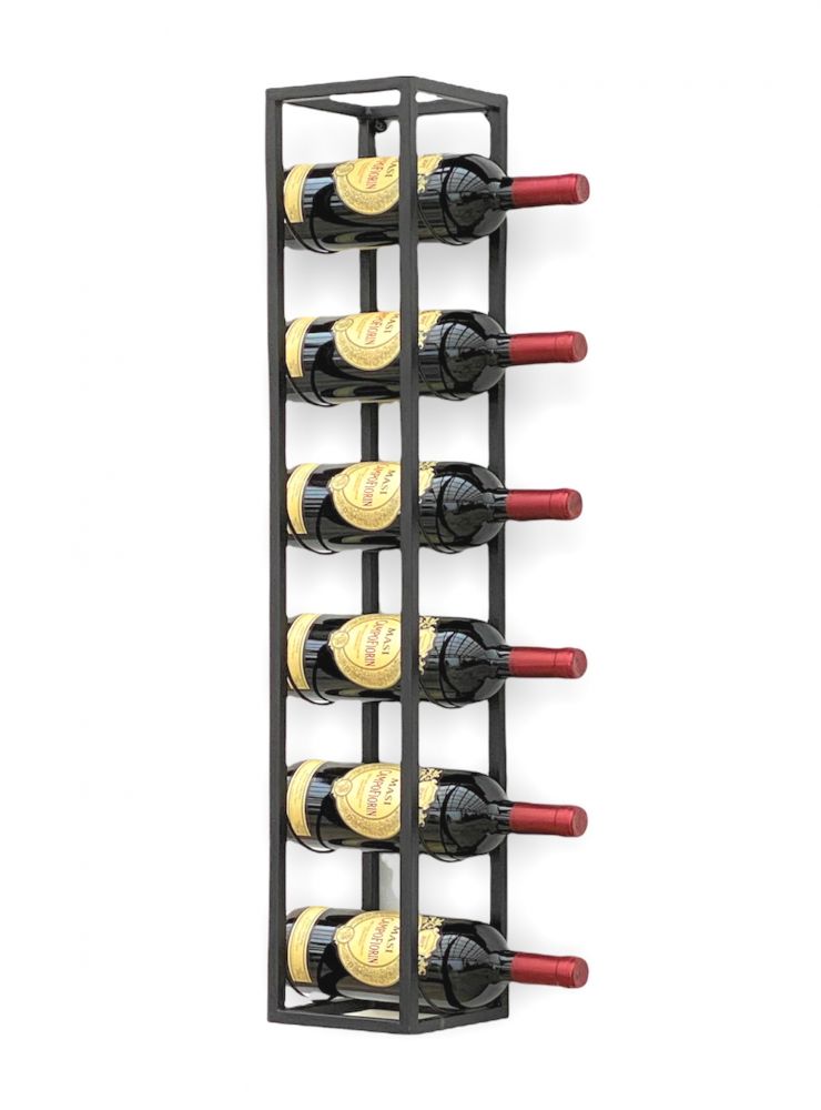 DanDiBo Weinregal Metall Wand 80 cm Schwarz Flaschenregal 96238 Flaschenhalter Wandmontage Modern Wandhalter Wandregal für 6 Flaschen