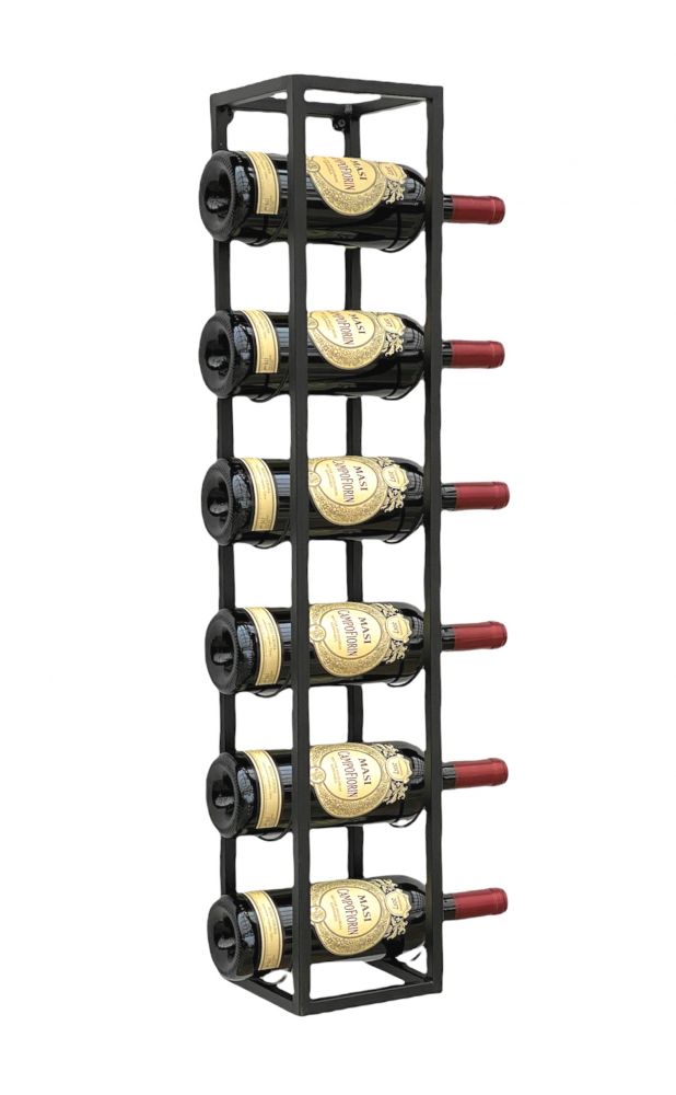 DanDiBo Weinregal Metall Wand 80 cm Schwarz Flaschenregal 96238 Flaschenhalter Wandmontage Modern Wandhalter Wandregal für 6 Flaschen