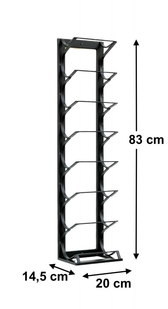 DanDiBo Weinregal Etude Wand & Stand Metall Schwarz 96318 Flaschenständer für 8 Flaschen Flaschenregal Flaschenhalter Weinflaschenregal