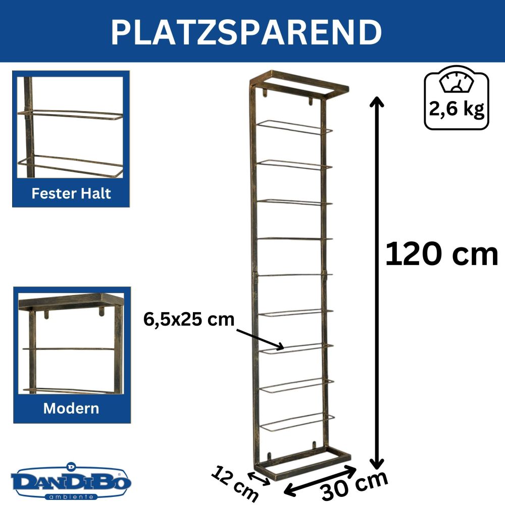 DanDiBo Weinregal Wand Metall Schwarz 240403 Flaschenregal Schmal Wandmontage Wine Rack Weinflaschenhalter Weinhalter Flaschenhalter