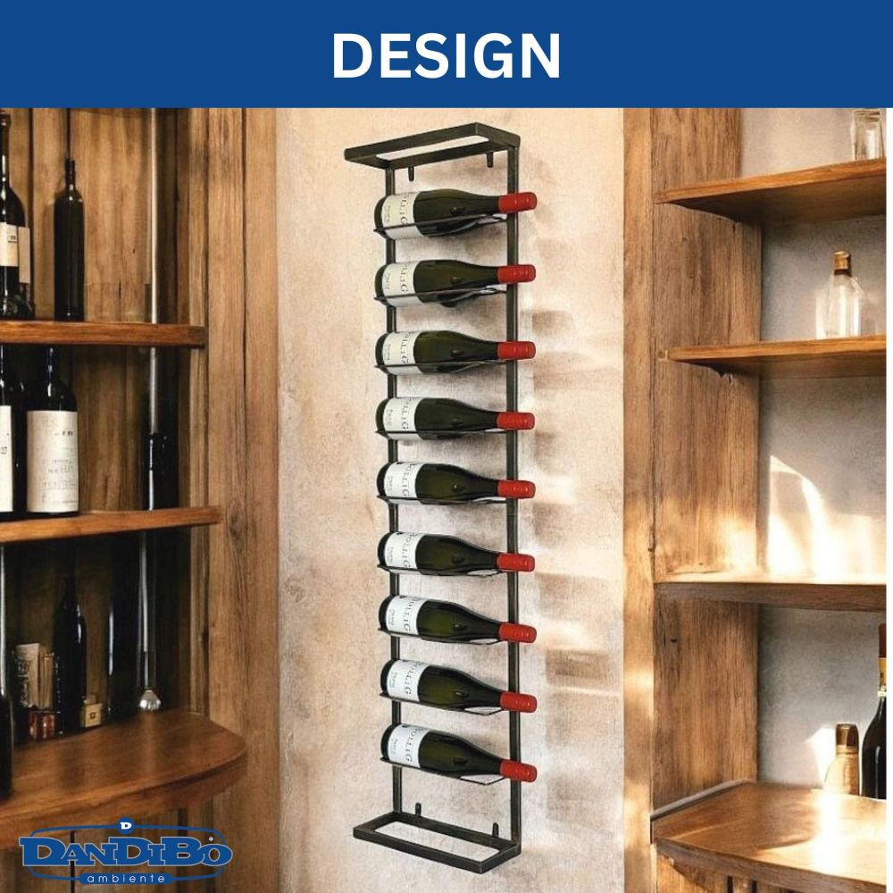 DanDiBo Weinregal Wand Metall Schwarz 240403 Flaschenregal Schmal Wandmontage Wine Rack Weinflaschenhalter Weinhalter Flaschenhalter