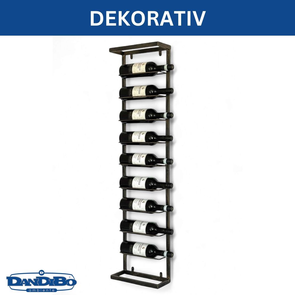 DanDiBo Weinregal Wand Metall Schwarz 240403 Flaschenregal Schmal Wandmontage Wine Rack Weinflaschenhalter Weinhalter Flaschenhalter