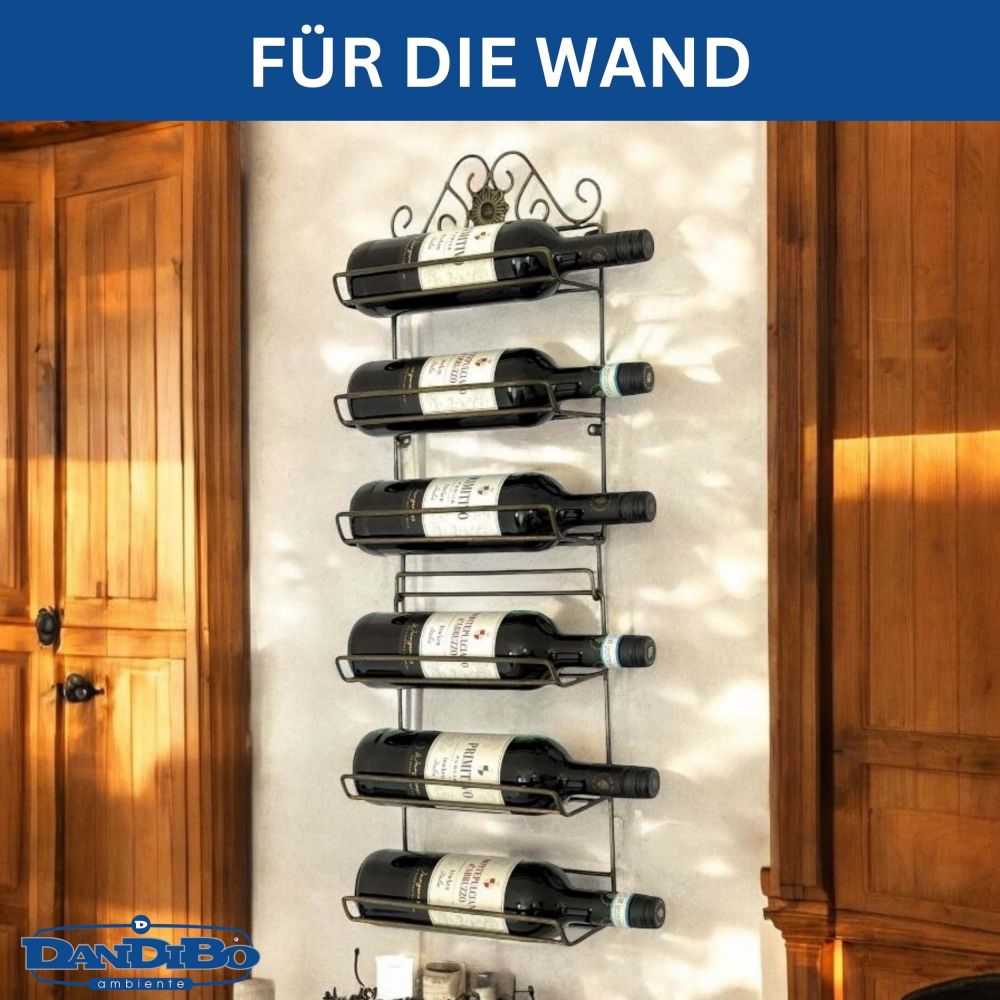 DanDiBo Weinregal Wand Metall Schwarz 240404 Flaschenregal Schmal Wandmontage Wine Rack Weinflaschenhalter Weinhalter Flaschenhalter