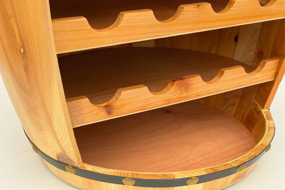 DanDiBo Weinregal Holz Weinfass Natur 70 cm 371 Bar Flaschenregal Flaschenständer Fass Holzfass