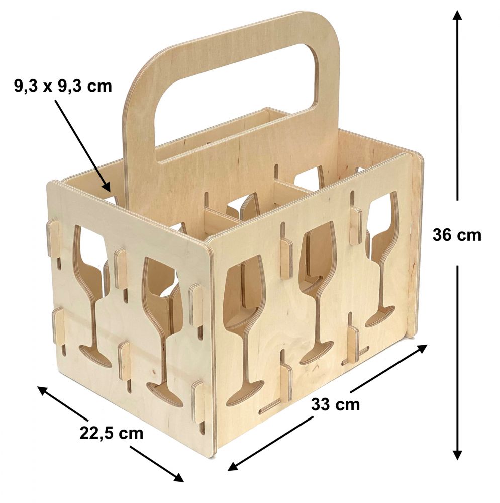 DanDiBo Weinträger Holz 6 Flaschen Flaschenträger 96142 Flaschentasche Weinkorb Weintasche