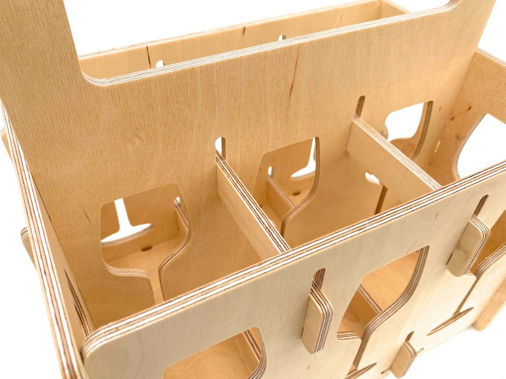 DanDiBo Weinträger Holz 6 Flaschen Flaschenträger 96142 Flaschentasche Weinkorb Weintasche