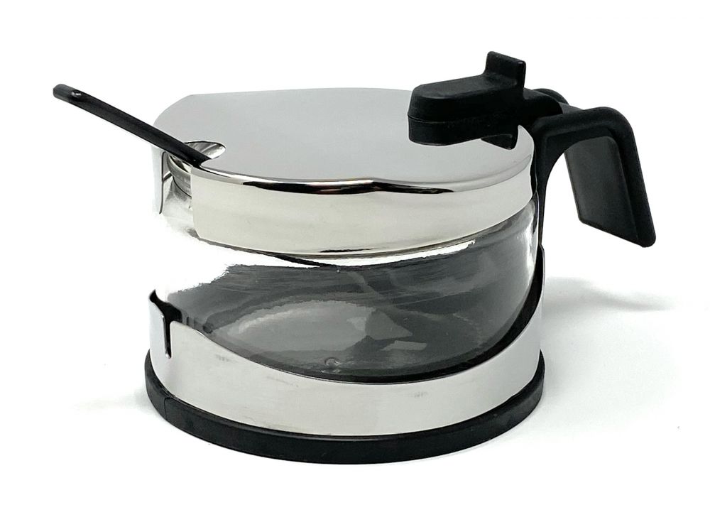 Zuckerdose Glas mit Deckel Edelstahl mit Löffel Zuckerbehälter Zuckerspender Parmesandose