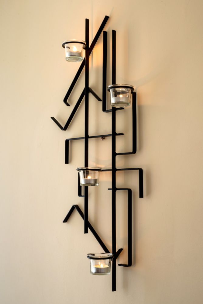 Wandteelichthalter MIX4 Wandkerzenhalter Metall 73cm Teelichthalter Kerzenhalter