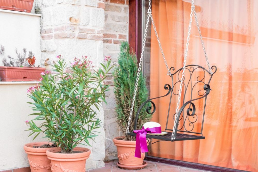 DanDiBo Hängesessel Metall Schwarz Relax Schaukel mit Ketten Hängebank Gartenschaukel Hollywoodschaukel