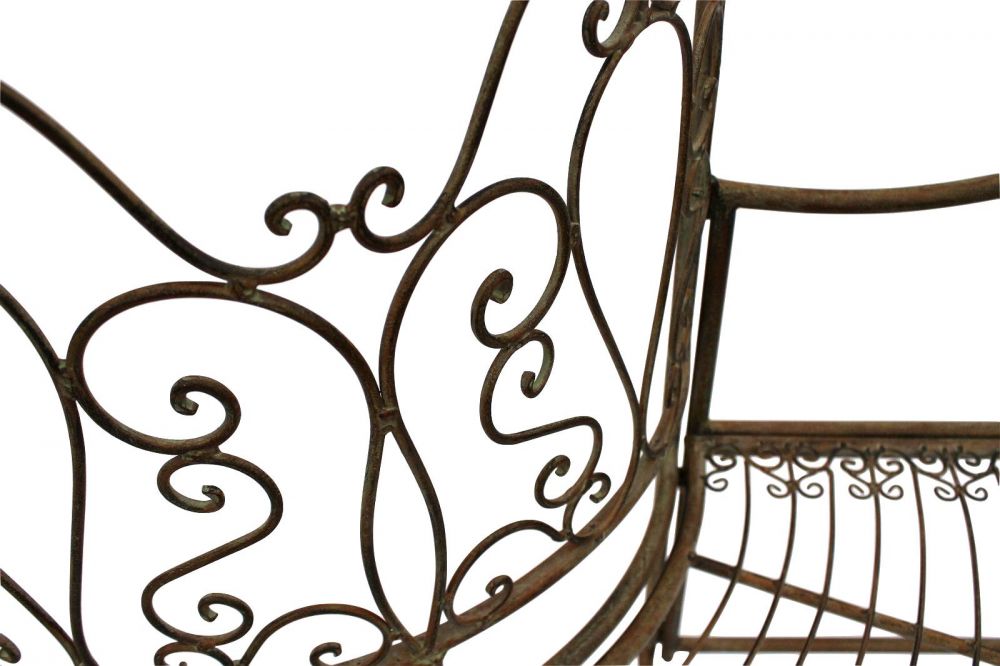 DanDiBo tree bench metal weatherproof brown 135 cm 3-seater semicircular JC112287 garden bench round bench