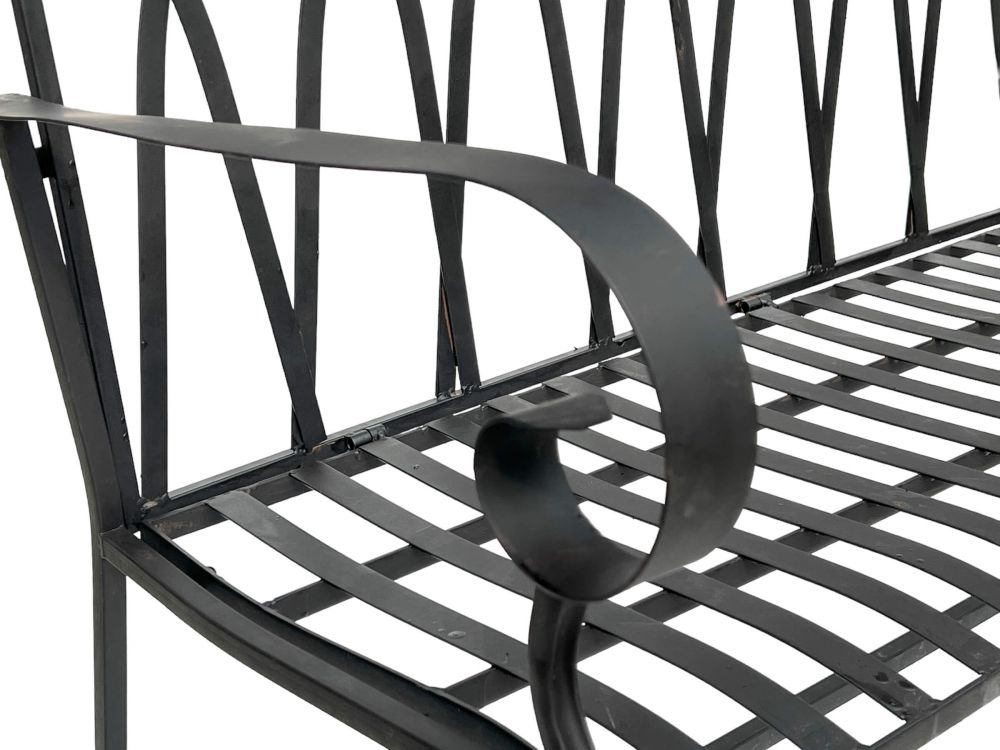 DanDiBo Gartenbank Metall 2 Sitzer Wetterfest Sitzbank Garten Bank Antik 18940 Dunkelbraun Metallbank 120 cm Eisenbank