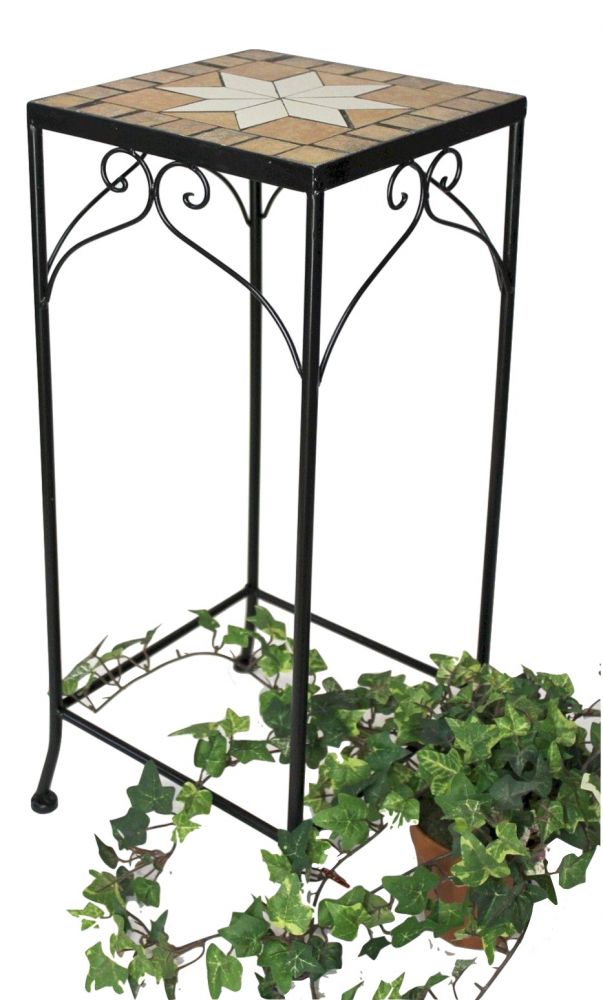 Blumenhocker Mosaik Eckig 62 cm Blumenständer 12012 Beistelltisch Pflanzenständer Mosaiktisch