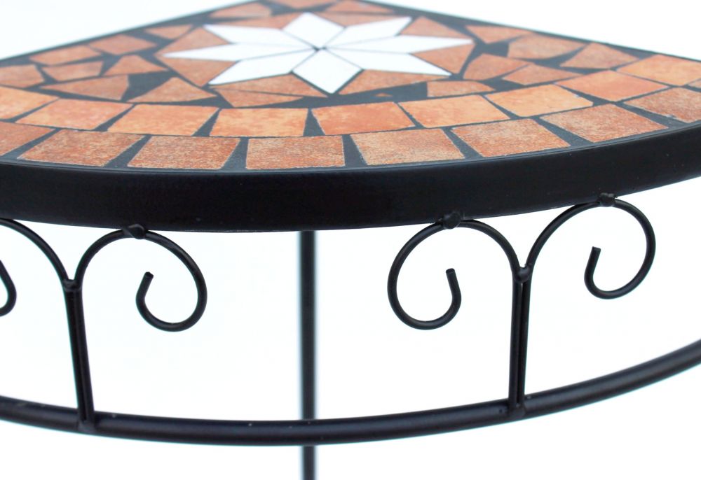 Blumenhocker Merano Mosaik 2er Set 12013 Blumenständer 42 und 52cm Eckregal Hocker