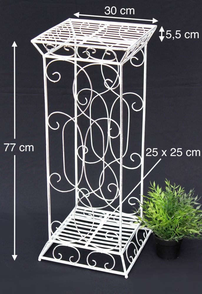 DanDiBo Blumenhocker Metall Weiß Eckig 77 cm Blumenständer 20304 Blumensäule