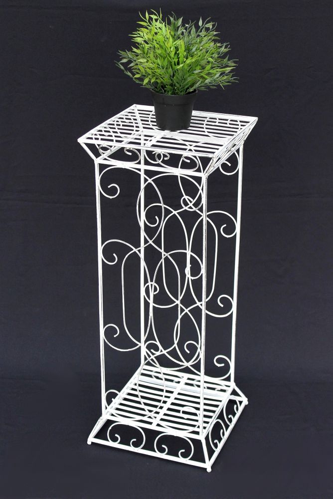 DanDiBo Blumenhocker Metall Weiß Eckig 77 cm Blumenständer 20304 Blumensäule