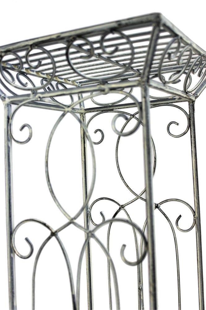 DanDiBo Blumenhocker Metall Weiß Eckig 77 cm Blumenständer 20304 Blumensäule