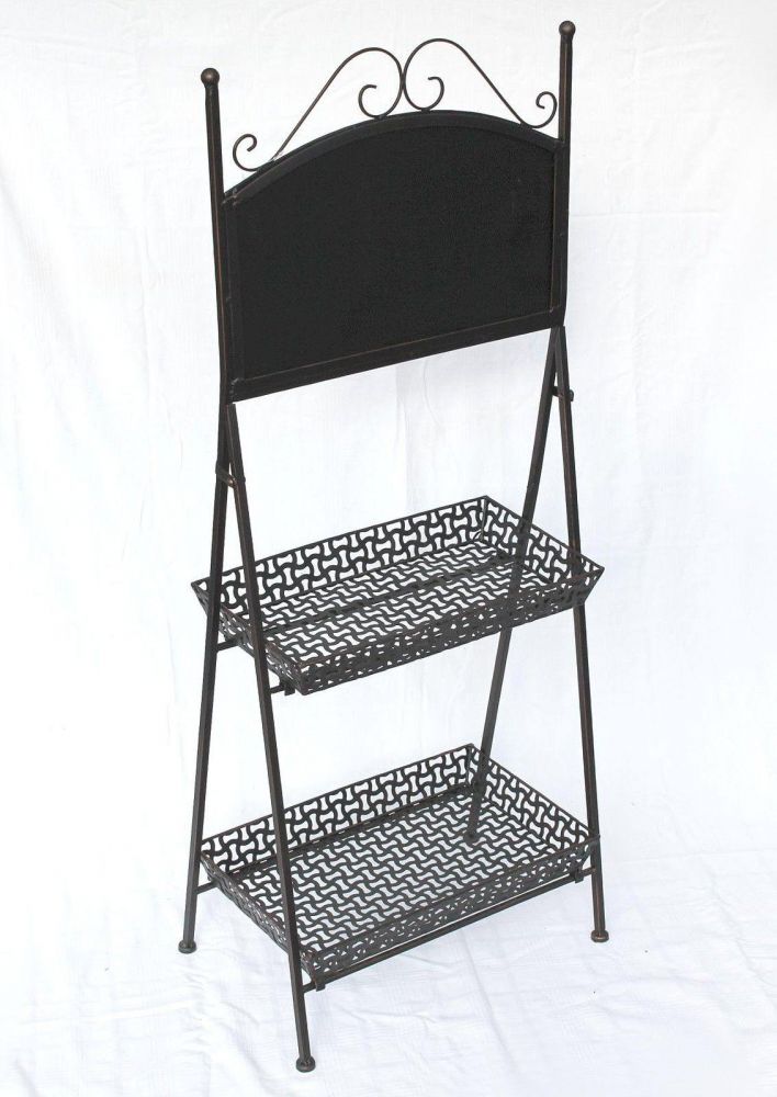 Flower stage 130837 made from metal with Chalk board 108cm Flower stand Plant stage