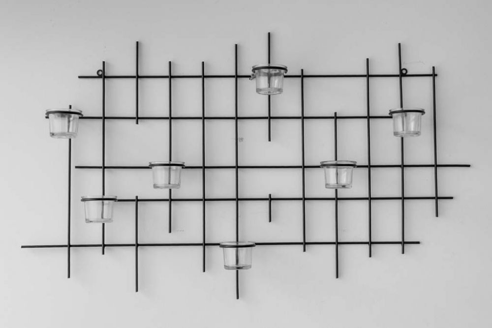 Wandteelichthalter 7XXL Wandkerzenhalter Metall 83cm Teelichthalter Kerzenhalter