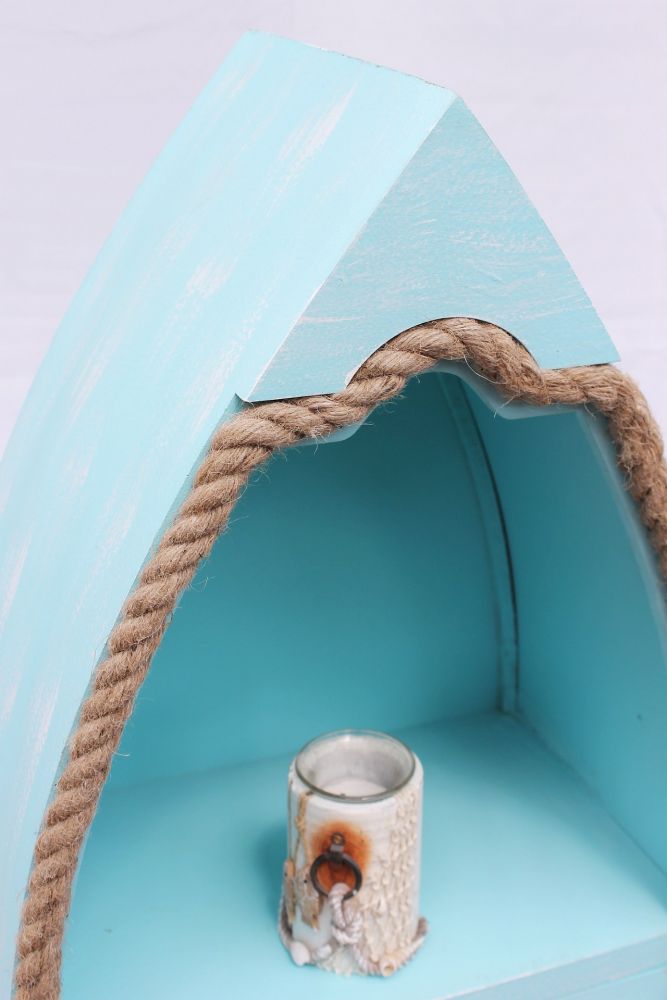 Boot Kommode 412-BL 117cm Badregal Blau Shabby Schrank Badschrank Badmöbel Regal