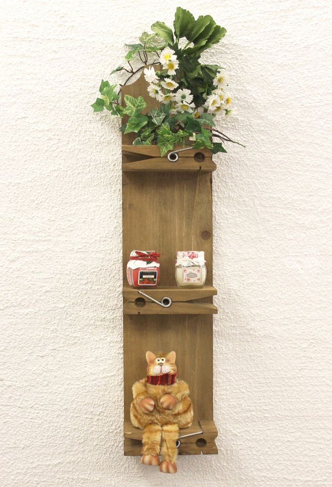 Wandregal 14B461 Setzkasten Wäscheklammer 64cm Wandkonsole Küchenregal Konsole