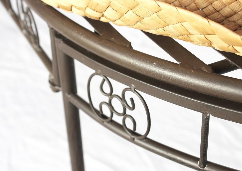 DanDiBo Garden Bench Metal Weatherproof Brown 120 cm Bench Seat 2-Seater DY140486 Metal Garden Bench with Backrest Park Bench Garden Antique