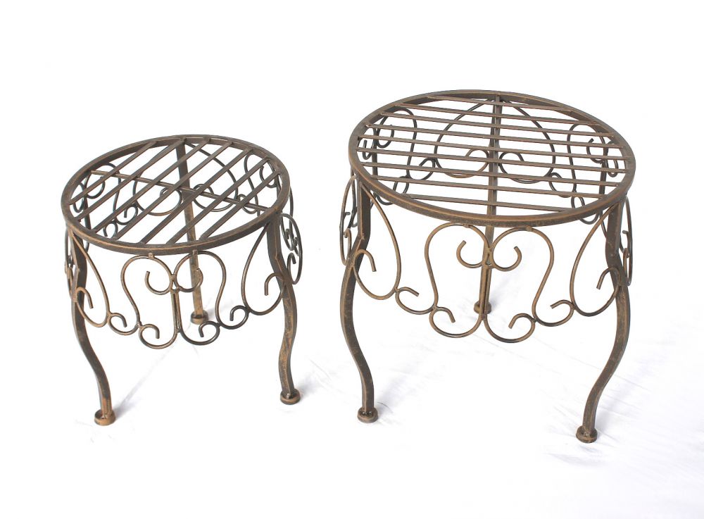 Blumenhocker 2er Set Blumenständer 140129 Pflanzenständer Hocker Beistelltisch