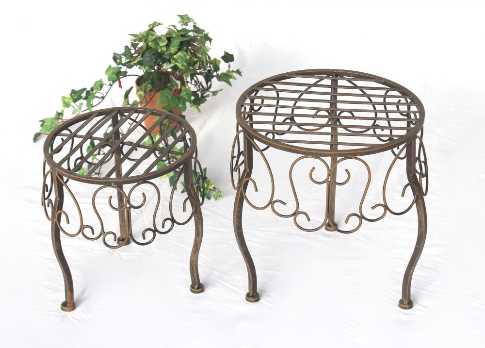 Blumenhocker 2er Set Blumenständer 140129 Pflanzenständer Hocker Beistelltisch