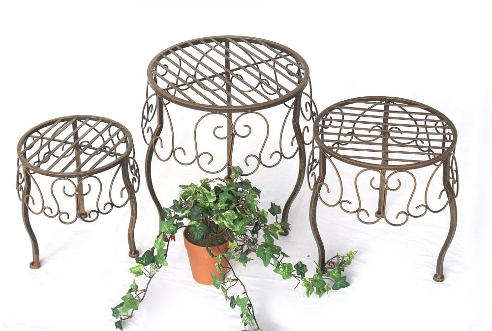 Blumenhocker 3er Set Blumenständer 140129 Pflanzenständer Hocker Beistelltisch