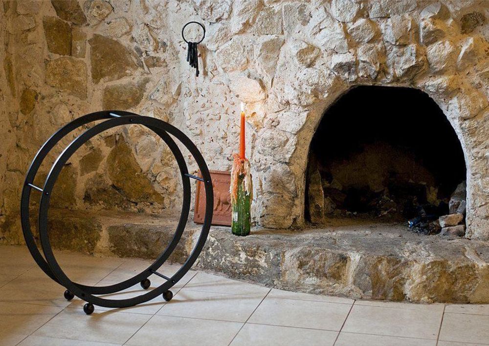 Kaminholzregal Kaminholzständer Rund D-70cm Schwarz Holzkorb Kaminholzhalter Holzregal