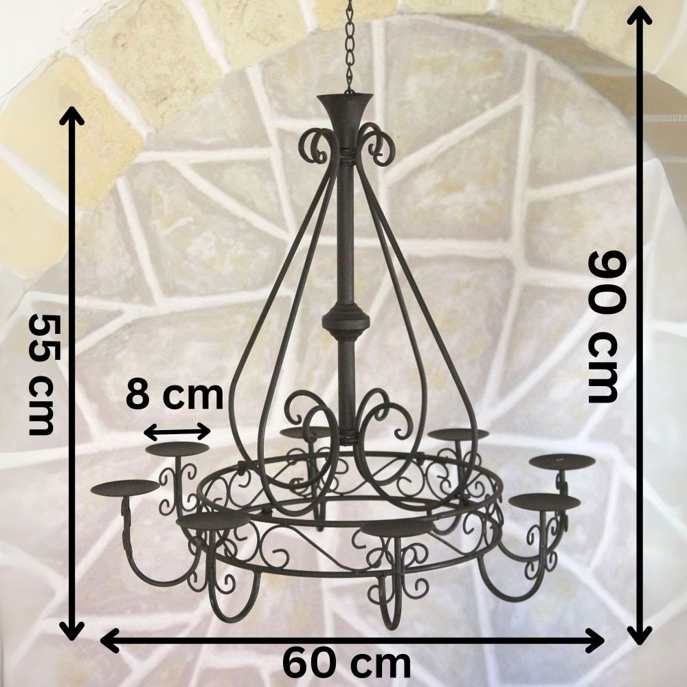 Chandelier 101318 Candle holder D-60cm Sconce Hanging candelabra made from metal
