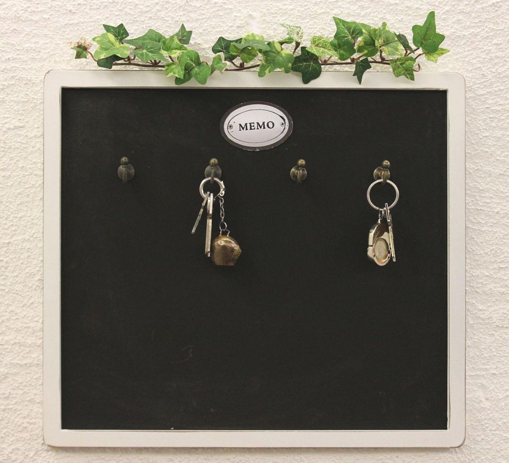 Note board with key strip 12676 Chalkboard 40 cm Memo board Info board Hook