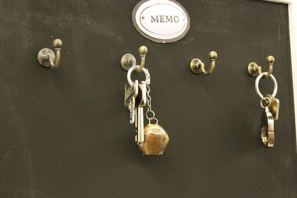 Note board with key strip 12676 Chalkboard 40 cm Memo board Info board Hook