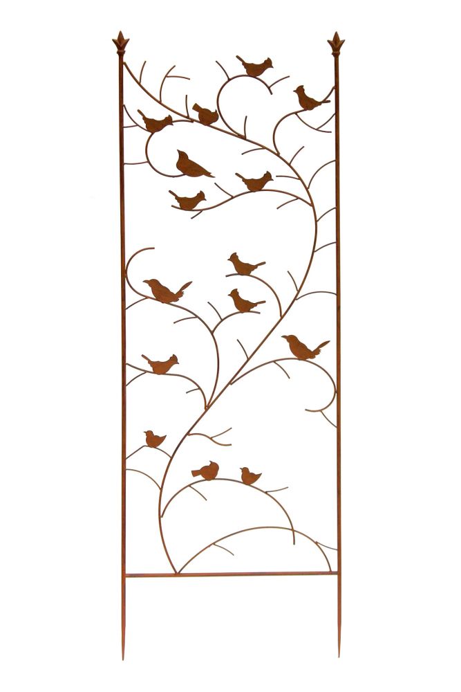 Rankhilfe mit Vögel 120705 Rankgitter aus Metall H-150cm B-50cm Kletterhilfe